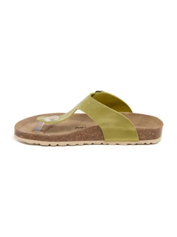 billowy Leren teenslippers groen