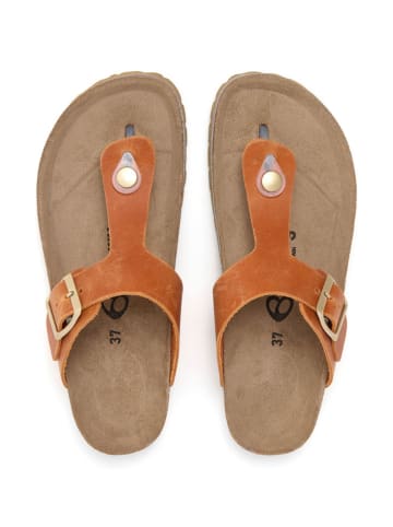 billowy Leren teenslippers oranje