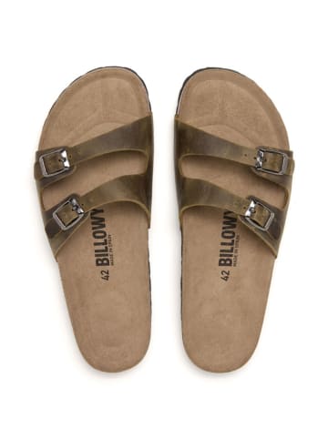 billowy Leren slippers bruin