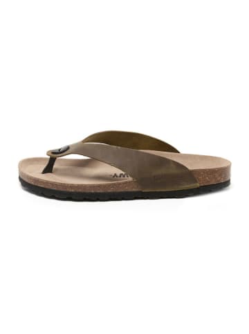 billowy Leren teenslippers bruin