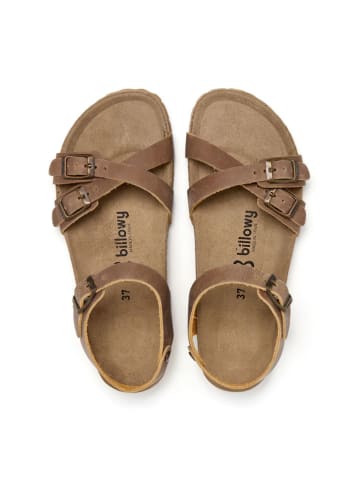 billowy Leren sandalen lichtbruin