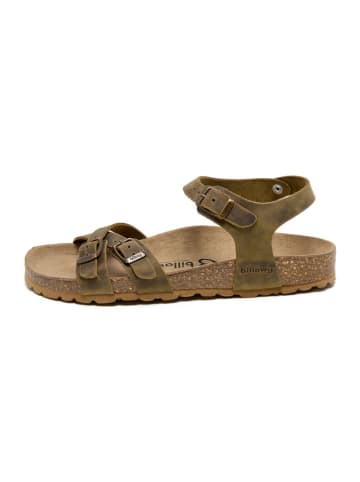 billowy Leren sandalen kaki