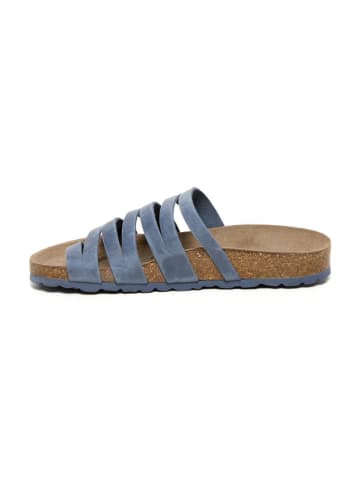 billowy Leren teenslippers blauw