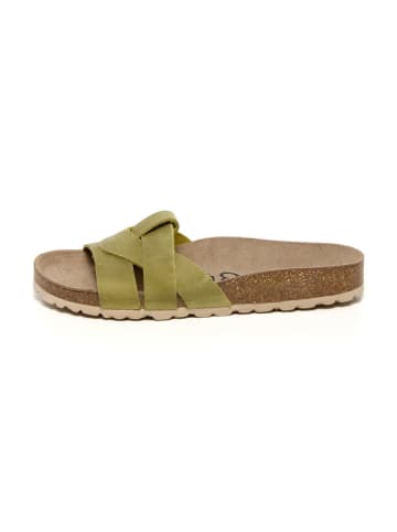 billowy Leren slippers groen