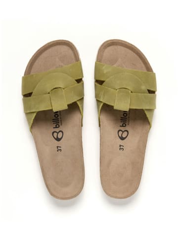 billowy Leren slippers groen