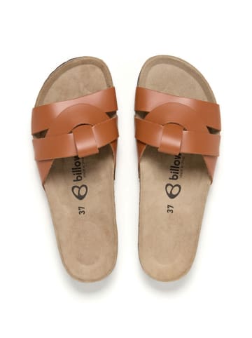 billowy Leren slippers oranje