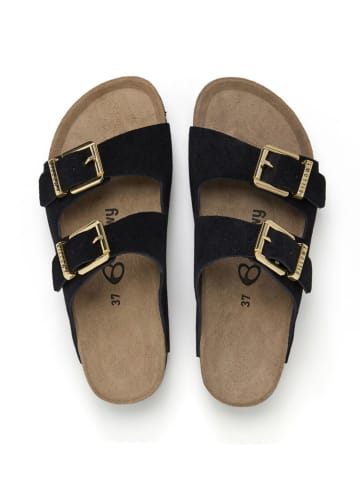 billowy Leren slippers zwart