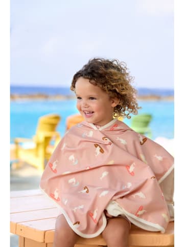 Lässig Strandponcho "Dolphin" in Orange - (L)60 x (B)60 cm