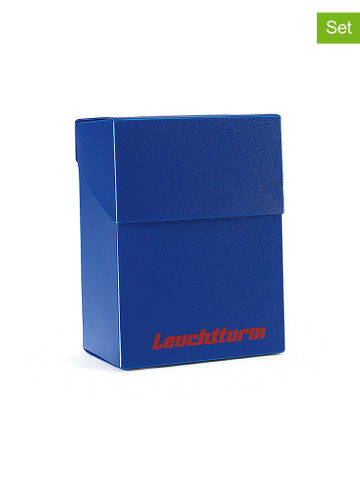 Leuchtturm 3er-Set: Sammelkartenboxen ''Sport'' in Blau - (B)7 x (H)9,2 x (T)4,5 cm