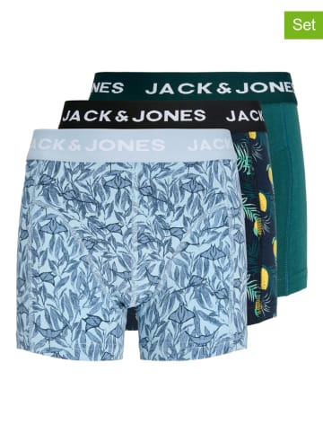 JACK & JONES Junior 2-delige set: boxershorts "Jake" lichtblauw/donkerblauw/groen