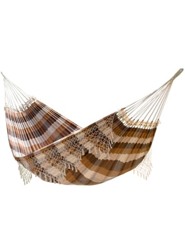 Vivereeurope Doppelhängematte in Braun/ Hellbraun - (L)385 x (B)165 cm