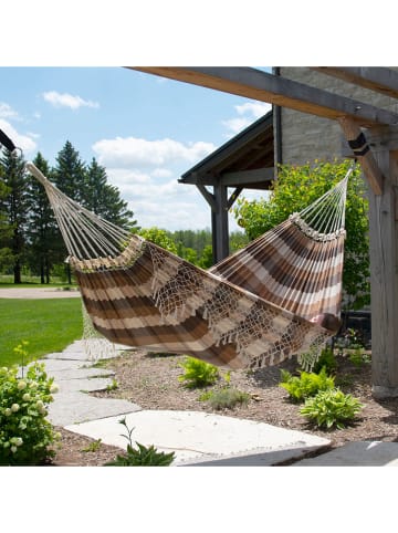 Vivereeurope Doppelhängematte in Braun/ Hellbraun - (L)385 x (B)165 cm