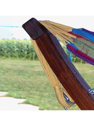 Vivereeurope Hängematte mit Gestell in Braun/ Bunt - (B)259 x (H)104 x (T)119 cm