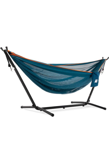 Vivereeurope Hängematte mit Gestell in Anthrazit/ Blau - (B)280 x (H)109 x (T)119 cm