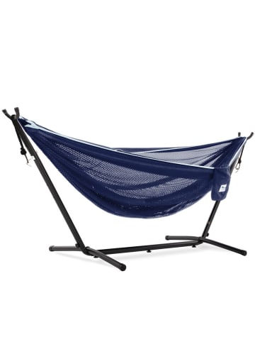 Vivereeurope Hängematte mit Gestell in Anthrazit/ Dunkelblau - (B)280 x (H)109 x (T)119 cm