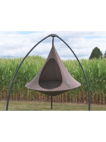 Vivereeurope Dubbele hangstoel ''Cacoon'' taupe - (H)180 x Ø 180 cm