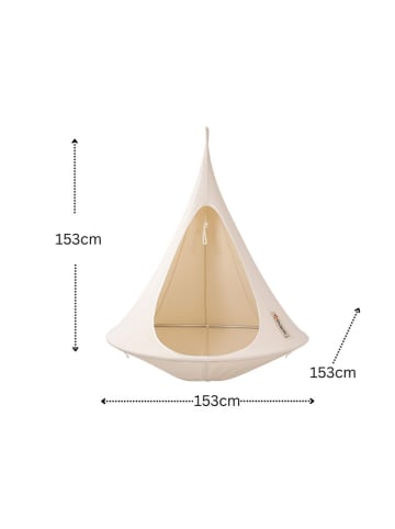 Vivereeurope Fotel wiszący "Cacoon" w kolorze kremowym - wys. 150 x Ø 150 cm