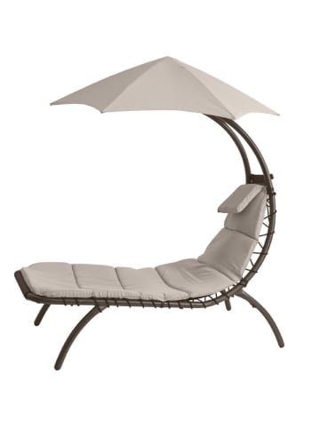 Vivereeurope Tuinligstoel ''Dream Lounger'' antraciet/grijs - (B)74 x (H)173 x (D)183 cm