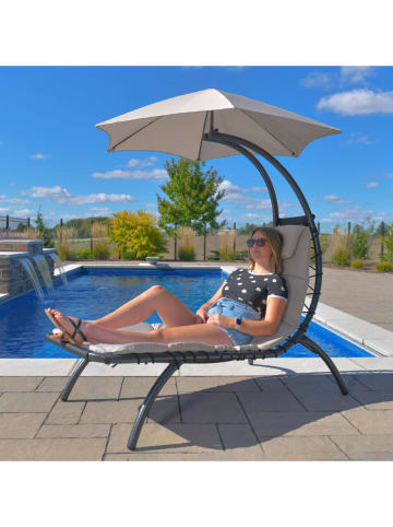 Vivereeurope Leżak ogrodowy "Dream Lounger" w kolorze antracytowo-szarym - 74 x 173 x 183 cm