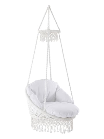 Vivereeurope Fotel wiszący w kolorze białym - wys. 152 x Ø 80 cm