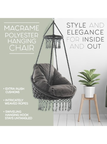 Vivereeurope Hängesessel in Schwarz - (H)152 x Ø 80 cm
