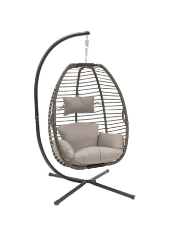 Vivereeurope Hängesessel mit Gestell in Beige - (H)191 x Ø 126 cm