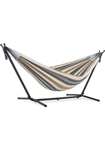 Vivereeurope Hangmat met frame antraciet/beige/grijs - (B)250 x (H)104 x (D)109 cm