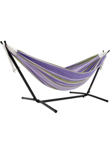 Vivereeurope Hangmat met frame antraciet/paars - (B)250 x (H)104 x (D)109 cm