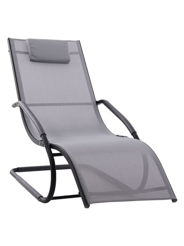 Vivereeurope Tuinligstoel ''Wave Lounger'' grijs - (B)61 x (H)36 x (D)168 cm