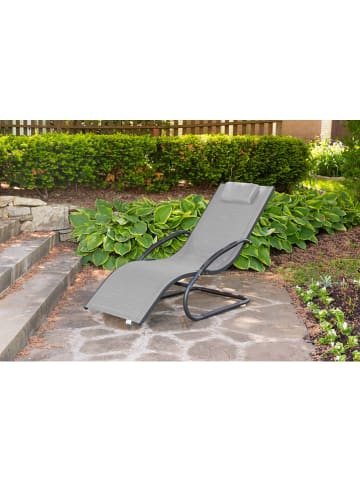 Vivereeurope Gartenliege ''Wave Lounger'' in Grau - (B)61 x (H)36 x (T)168 cm
