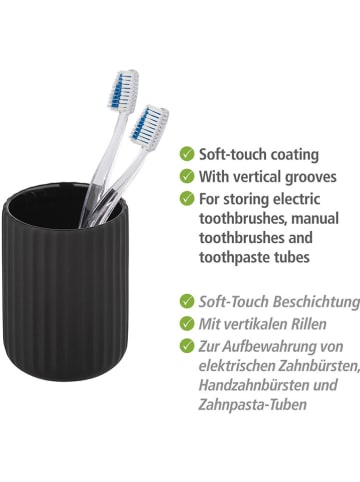 Wenko Tandenborstelbeker zwart - (H)11 x Ø 8 cm