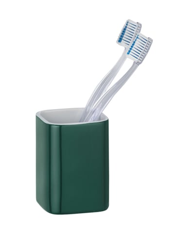 Wenko 2-delige set: tandenborstelhouders "Elmo" groen - (H)9 x Ø 6,5 cm
