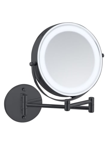 Wenko LED-Kosmetikspiegel "Power-Loc® Lumi" in Schwarz - (B)25,5 x (H)32 cm