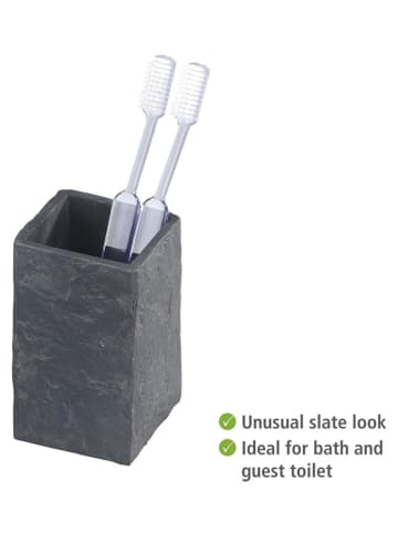 Wenko Zahnputzbecher ''Slate'' in Anthrazit - (B)6,4 x (H)10,5 x (T)6,4 cm