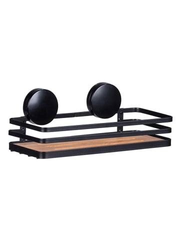 Wenko Wandablage "Alba" in Schwarz/ Natur - (B)26 x (H)11 x (T)12,5 cm