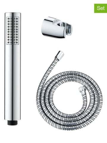 Wenko 3-częściowy zestaw prysznicowy "Basic Line" w kolorze srebrnym