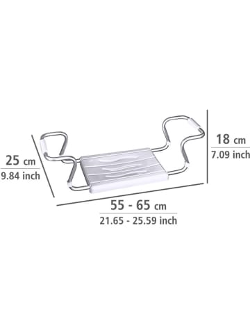 Wenko Siedzisko w kolorze srebrno-białym do wanny - 18 x 26 cm