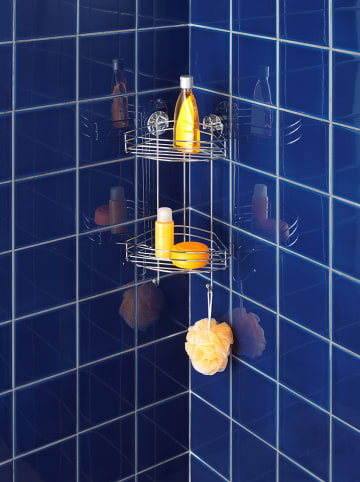 Wenko Eckregal "Vacuum-Loc" in Chrom - (B)23 x (H)43 x (T)21 cm