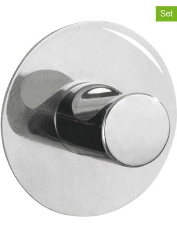 Wenko 2-delige set: wandhaken zilverkleurig - Ø 5 cm