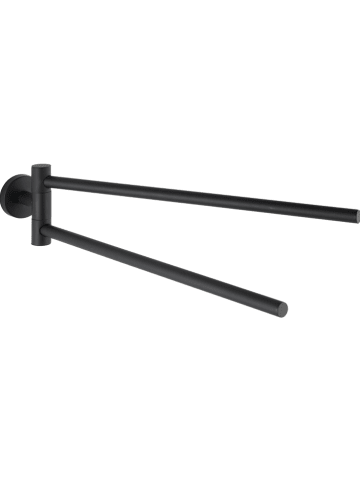 Wenko Roestvrijstalen handdoekhouder "Bosio" zwart - (B)5,5 x (H)9 x (D)43 cm