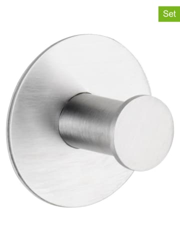 Wenko 2-delige set: wandhaken ''Celano'' zilverkleurig - Ø5 cm