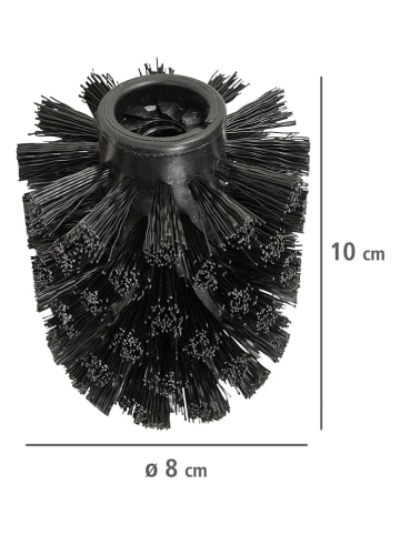 Wenko 10er-Set: Ersatzbürstenköpfe in Schwarz - (H)10 x Ø 8 cm