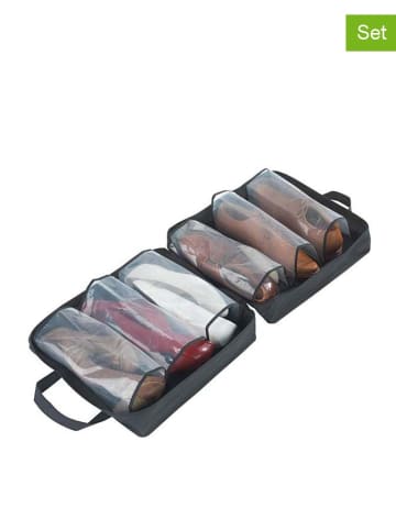 Wenko 2er-Set: Schuhtaschen "Deep Black" in Schwarz - (B)36,5 x (H)36,5 x (T)14,5 cm