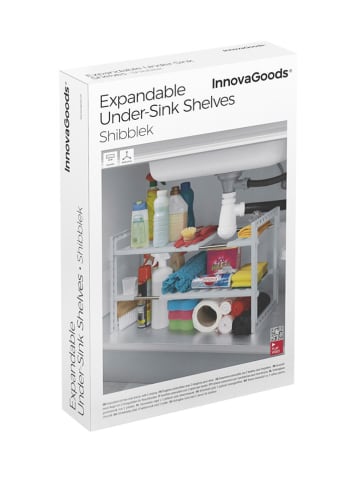 InnovaGoods Rek zilverkleurig/wit - (B)26,5 x (H)7 x (D)40,5 cm