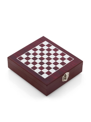 InnovaGoods 37tlg. Wein-Zubehör- & Schach-Set in Braun/ Weiß