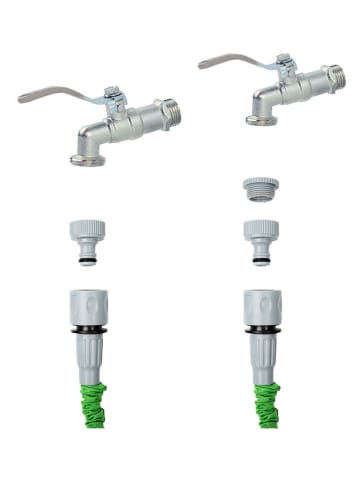 InnovaGoods Ausziehbarer Gartenschlauch in Hellgrau - (L)30 m