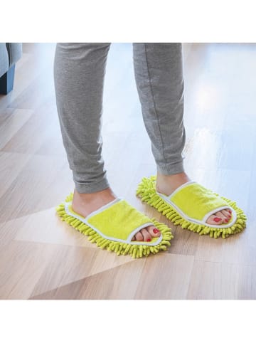 InnovaGoods Moppantoffels limoengroen - (B)27 x (H)4 x (D)11 cm