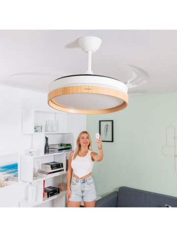 InnovaGoods LED-Deckenventilator in Weiß/ Beige - (H)42 x Ø 49 cm