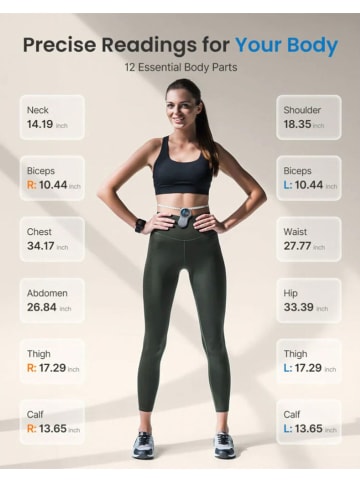 Renpho Digitale meetband ''Smart Tape Measure+'' grijs