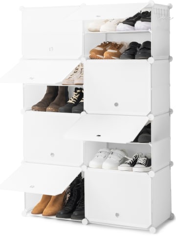 InnovaGoods Schoenenkast wit - (B)84 x (H)128 x (D)32 cm